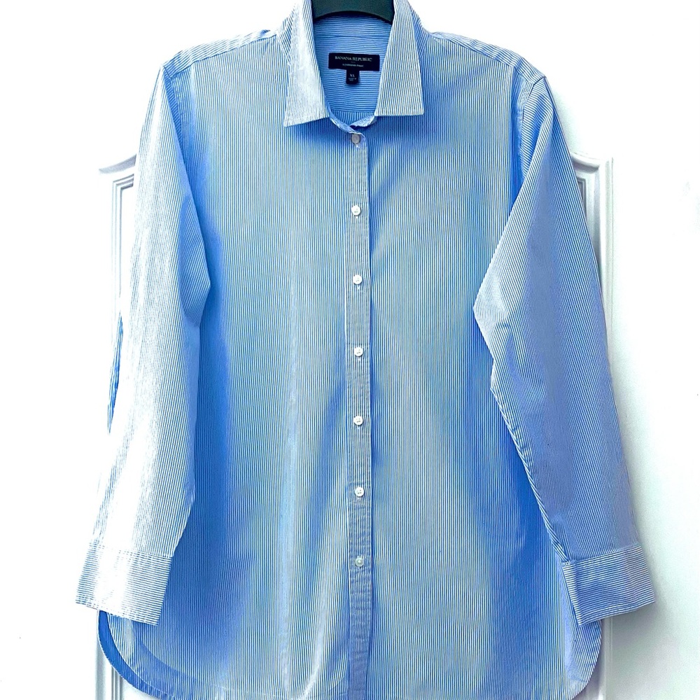 Banana Republic Boyfriend Pinstripe Tunic, XL